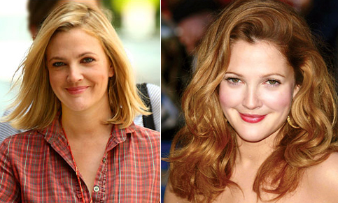 Drew Barrymore loira ou ruiva